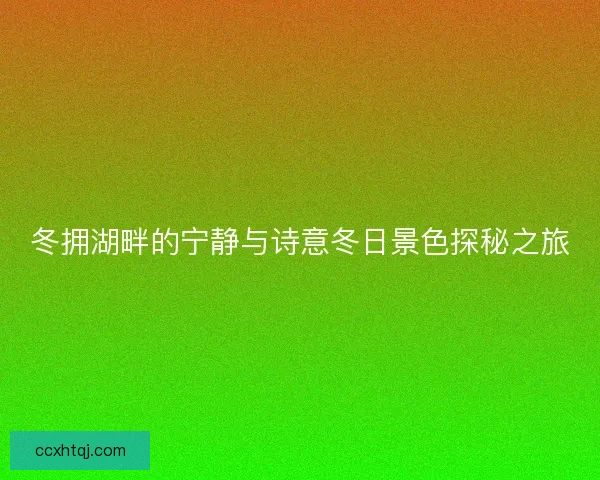 冬拥湖畔的宁静与诗意冬日景色探秘之旅