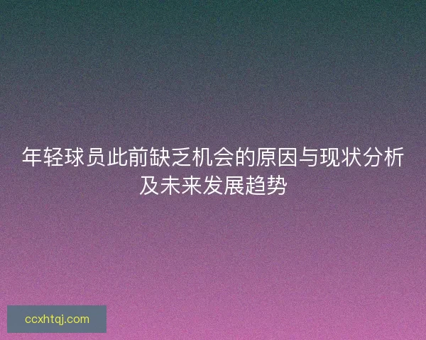 年轻球员此前缺乏机会的原因与现状分析及未来发展趋势